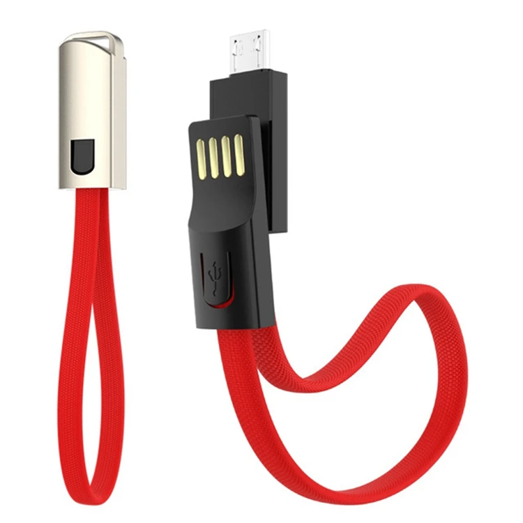 Портативный мини-брелок Micro USB Type-C кабель 2,4 A Быстрый зарядный кабель шнур короткий кабель для зарядки и передачи данных