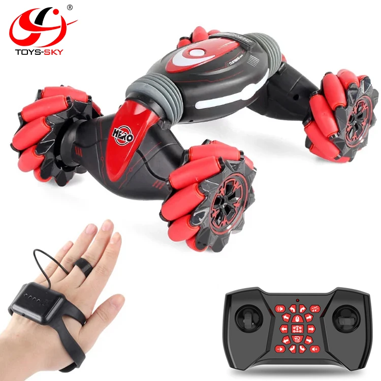 2.4G Hand Gesture Remote Control Car Double Side Twisting Stunt Toy Car Sensing Control RC Stunt Car With Light Wheels