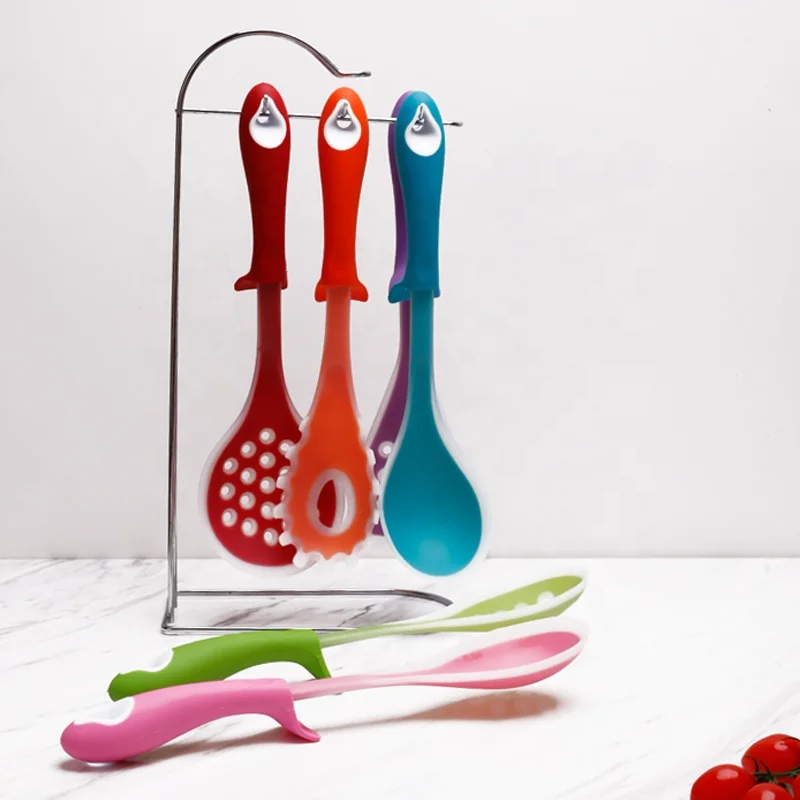 6 pcs fancy silicone kitchen utensil set kitchen silicone cooking utensil set with holder