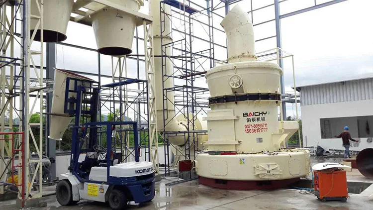 High Output Gypsum Grinding Process Plant Line, 200Mesh Calcium Carbonate Barite Kaolin Powder Raymond Mill With Dust Collector