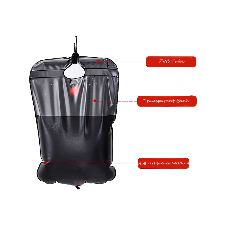 OEM/ODM custom logo foldable shower bag outdoor camping 20 litre camping shower bag for men women