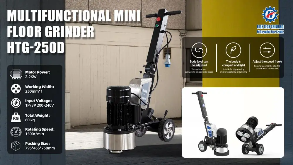 250mm Multifunctional 10inch 110V 120V 220V 4HP Single Phase Concrete Edge Grinder Corner Floor Grinding Machine