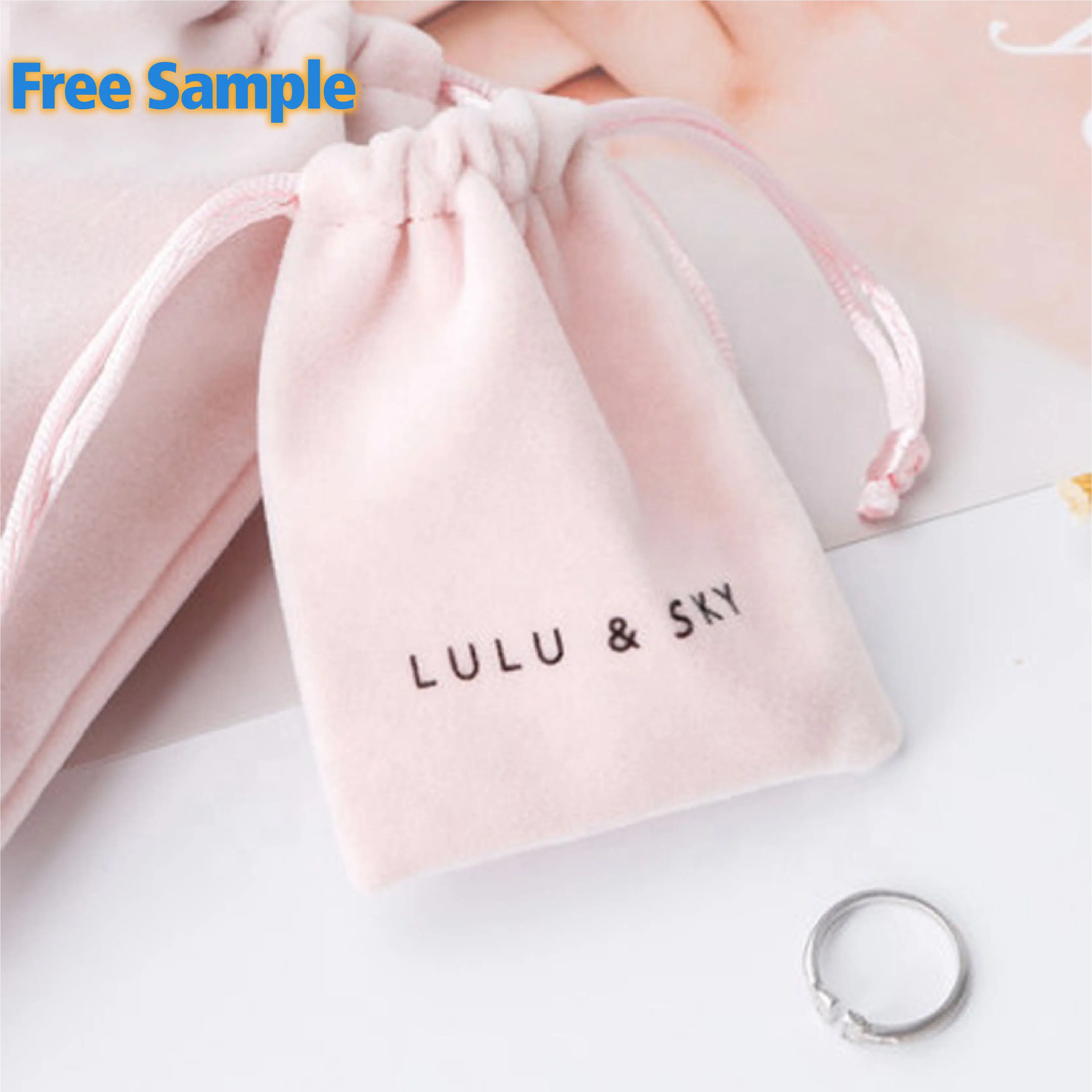 OEM satin embroidery microfiber cotton dust drawstring velvet wholesale small gift  packaging pouch with logo custom jewelry bag