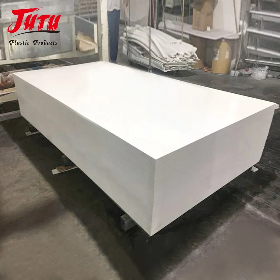 JUTU high density white PVC foam sheet white 5mm expanded PVC celuka sheet for sell