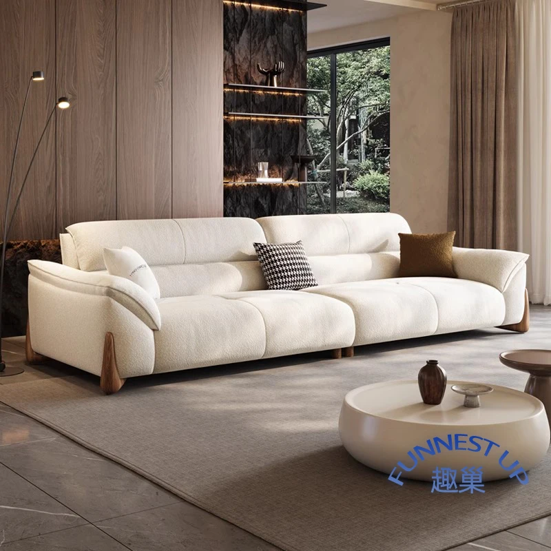 Modern minimalist cat scratch fabric sofas living room lounge small sofa luxury cream style lamb wool furniture sofa set
