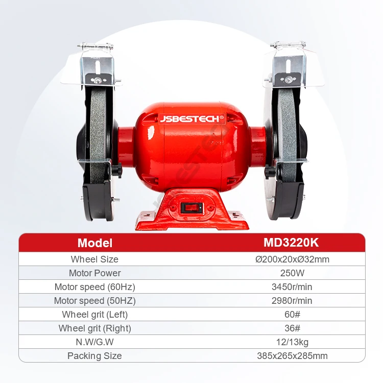 JSBESTECH Company MD3220K Electric Bench Grinder Machine