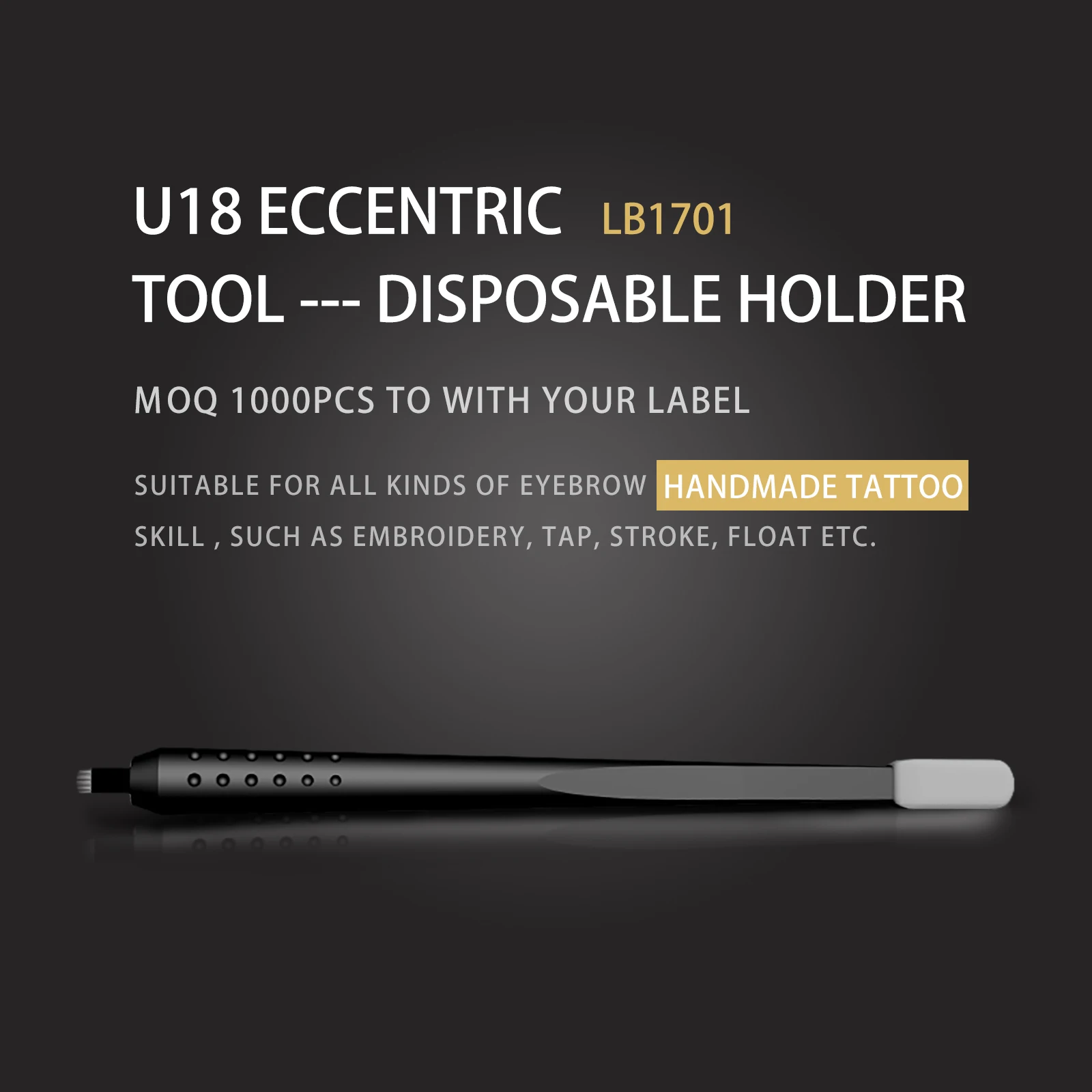 PM Beauty Custom Private Label Permanent Makeup Disposable Manual 18U Eyebrow Microblading Pen with brush