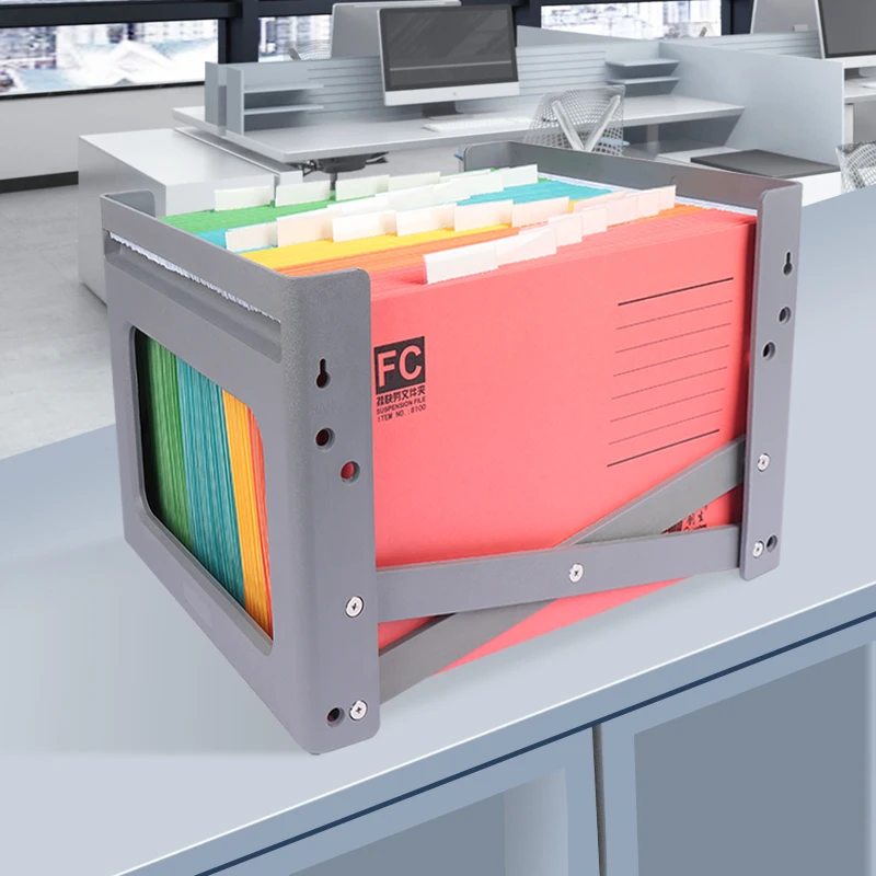 Office Plastic Desk Stationery Wire Mesh Hanging Wall Mounted Hanging File Folder Organizer