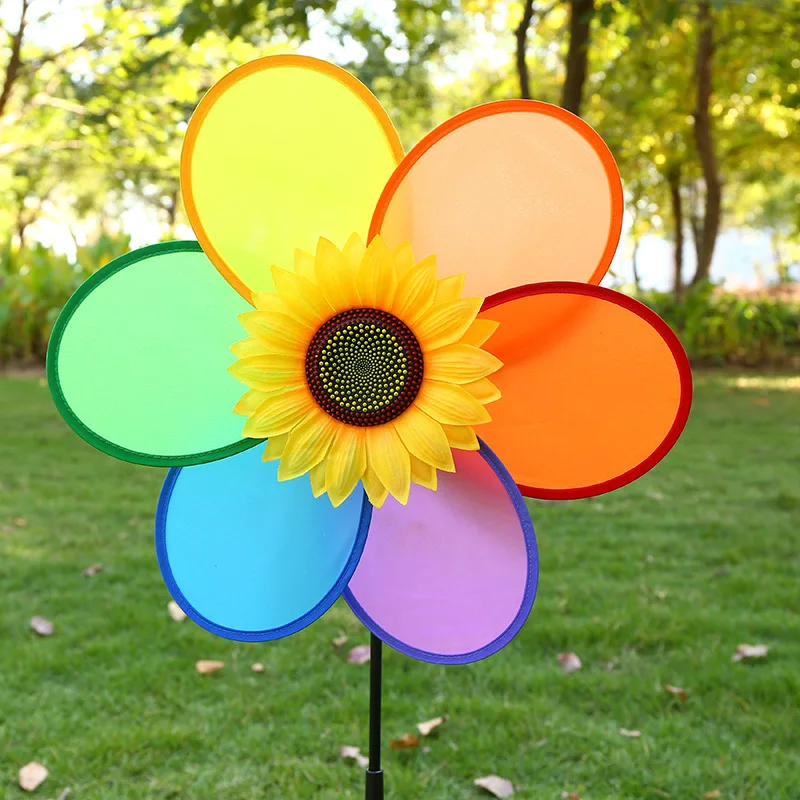 Wind spinners sunflower lawn pinwheels windmill party pinwheel wind spinner for garden decor safe to use