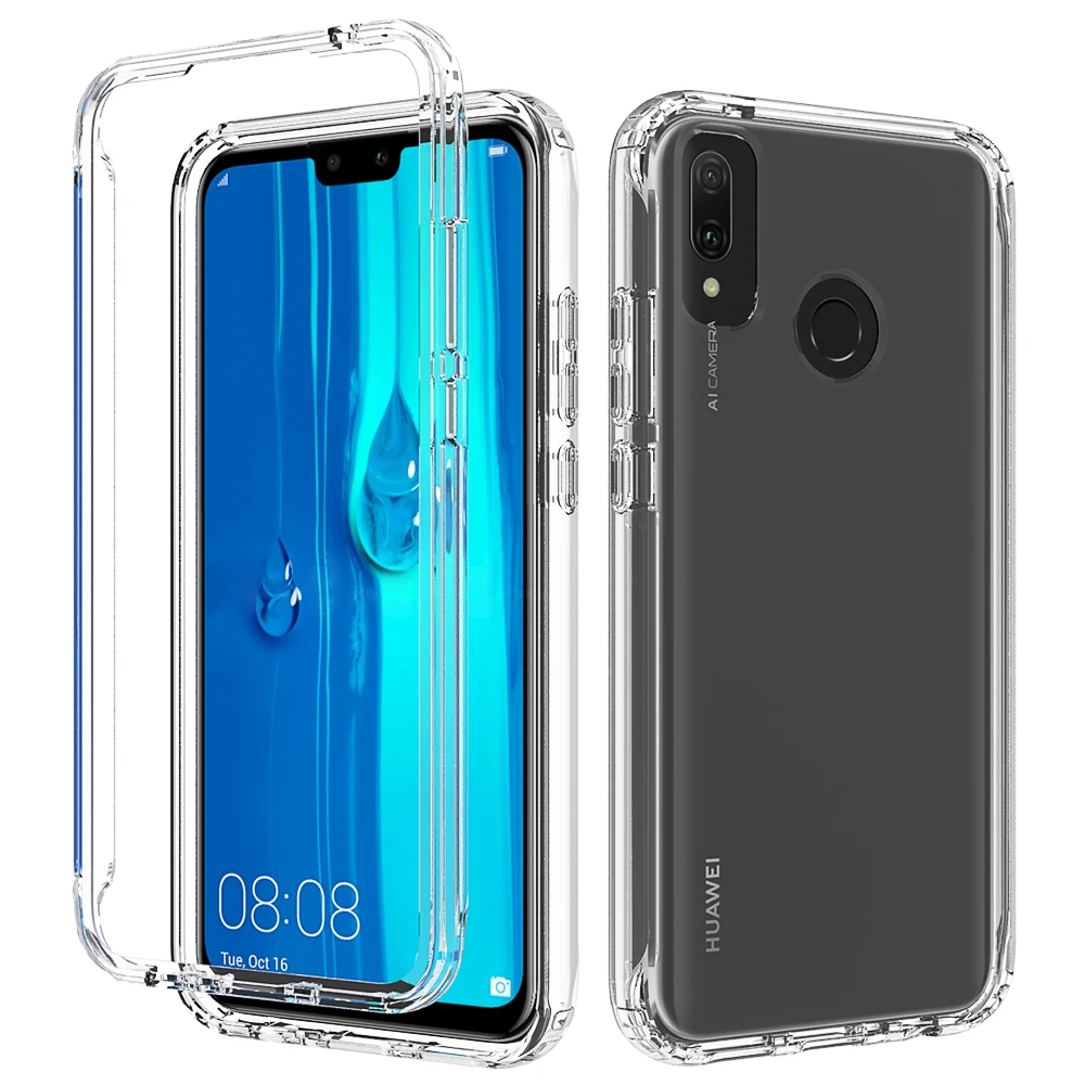 For Huawei Y9 2019 Clear Cover Case 360 Full Body Dual Layer TPU PC Cover Phone Case for Huawei Y9 2019