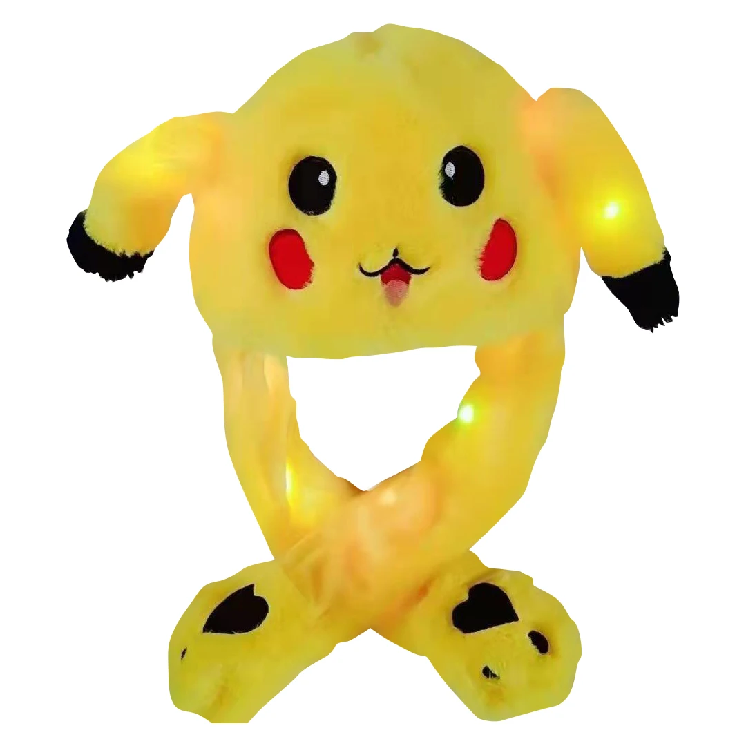 Customizable Glow fun imitation animal fur glow warm hat cold weather moving ears plush hat