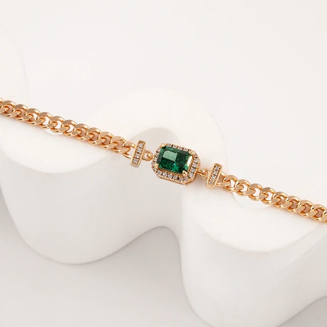 New S925 Silver Ice Flower Cut 10K Gold Emerald High Carbon Diamond Bracelet for Women-Fine Chain & Link Jewelry