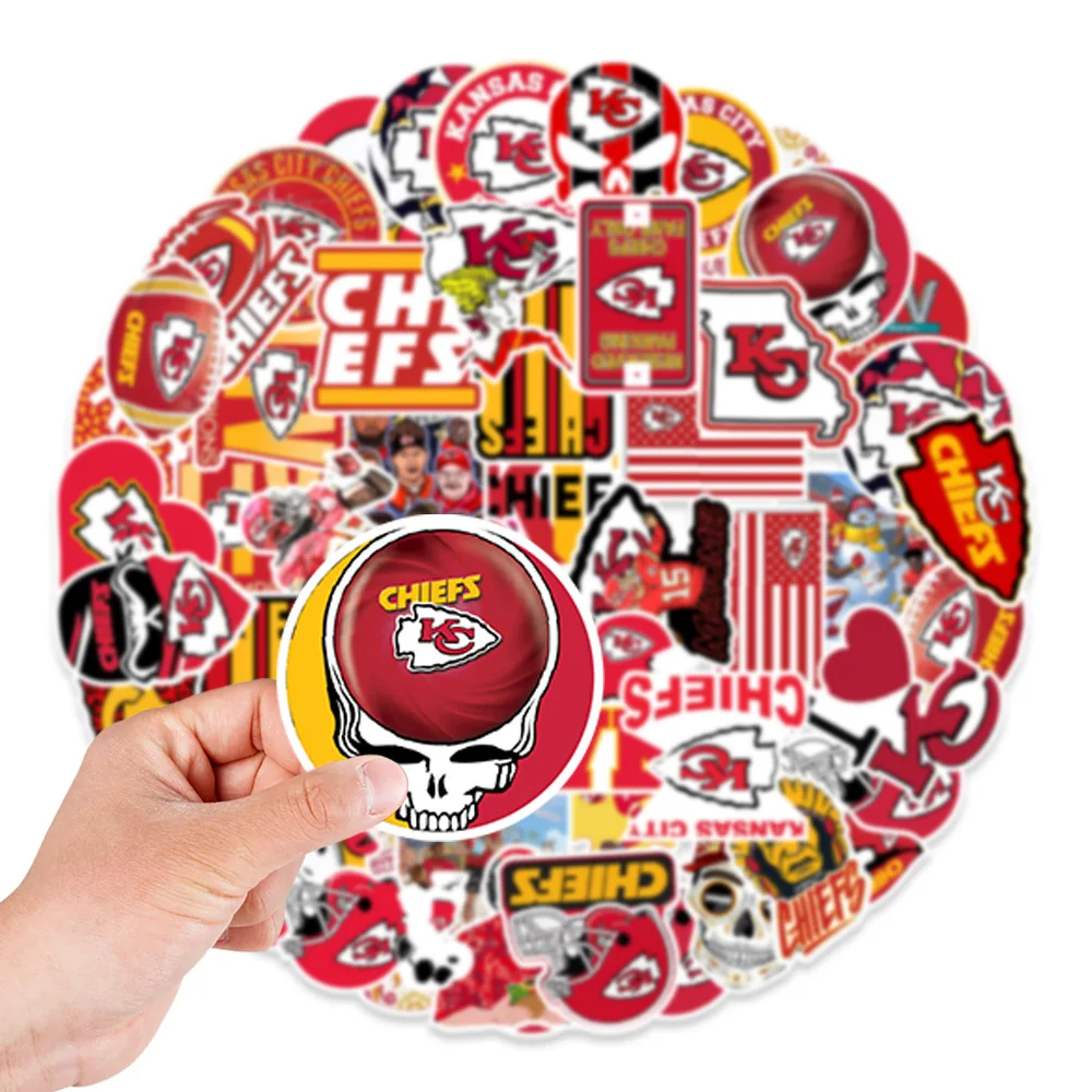 50 Pcs Kansas City Chiefs Football Graffiti Stickers Car Trunk Mobile Phone Water Cup Decoration Stickers Wholesale