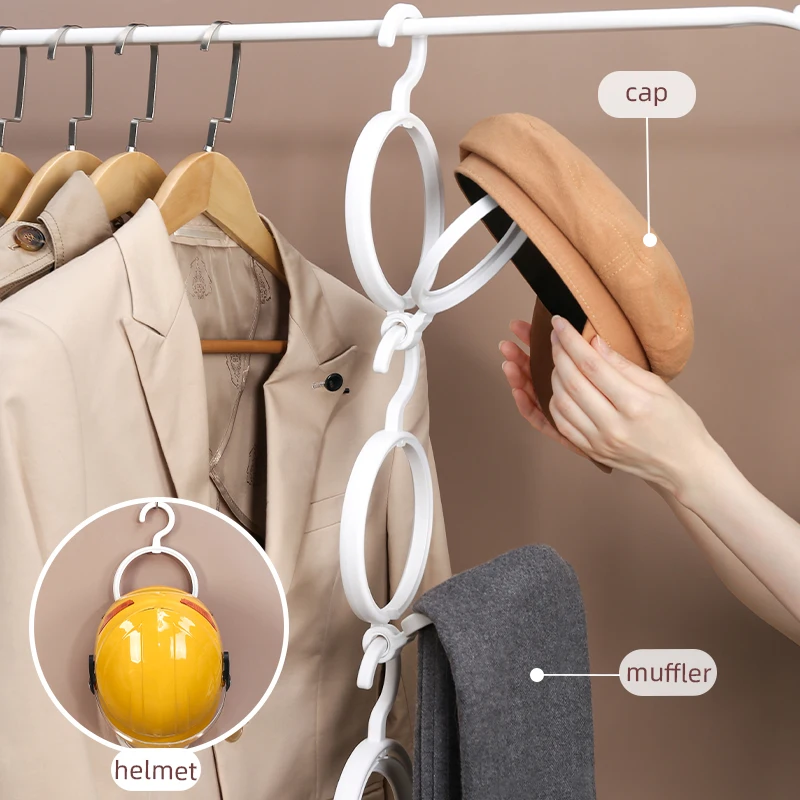 Home Stackable Hanging Bedroom Dormitory Door Wardrobe Hook Scarf Coat Display Shelf Hat Storage Rack