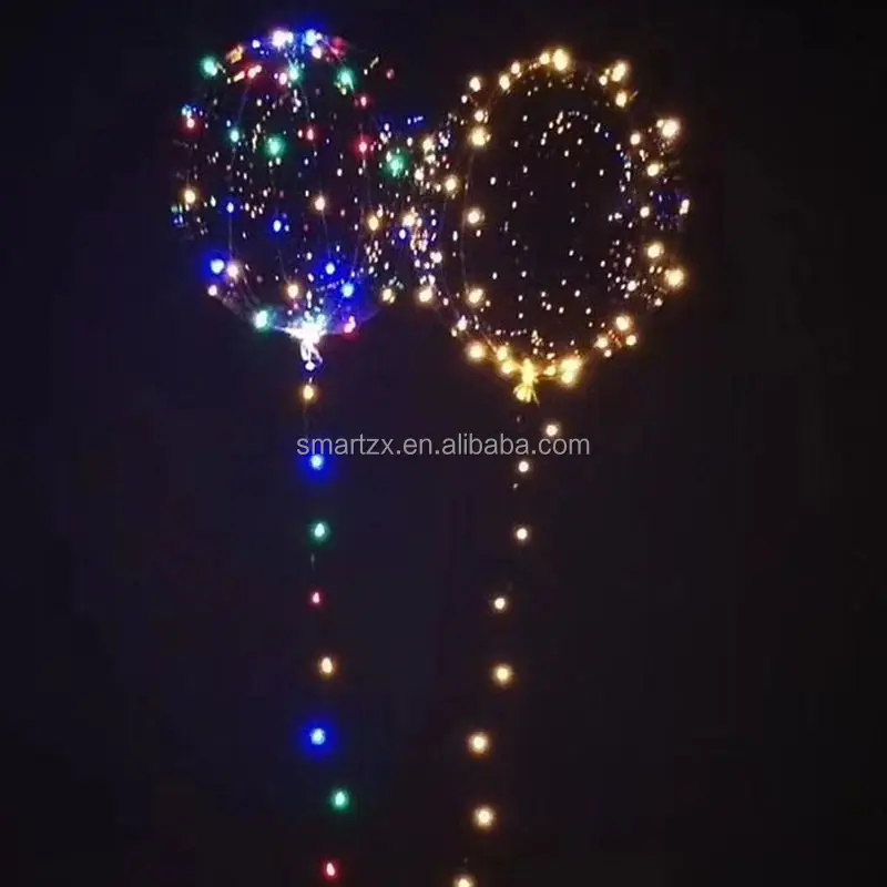 Hot sale Transparent Christmas Led Bobo Balloons Helium Glow Balloon with String Lights for New year Party Wedding Decoration