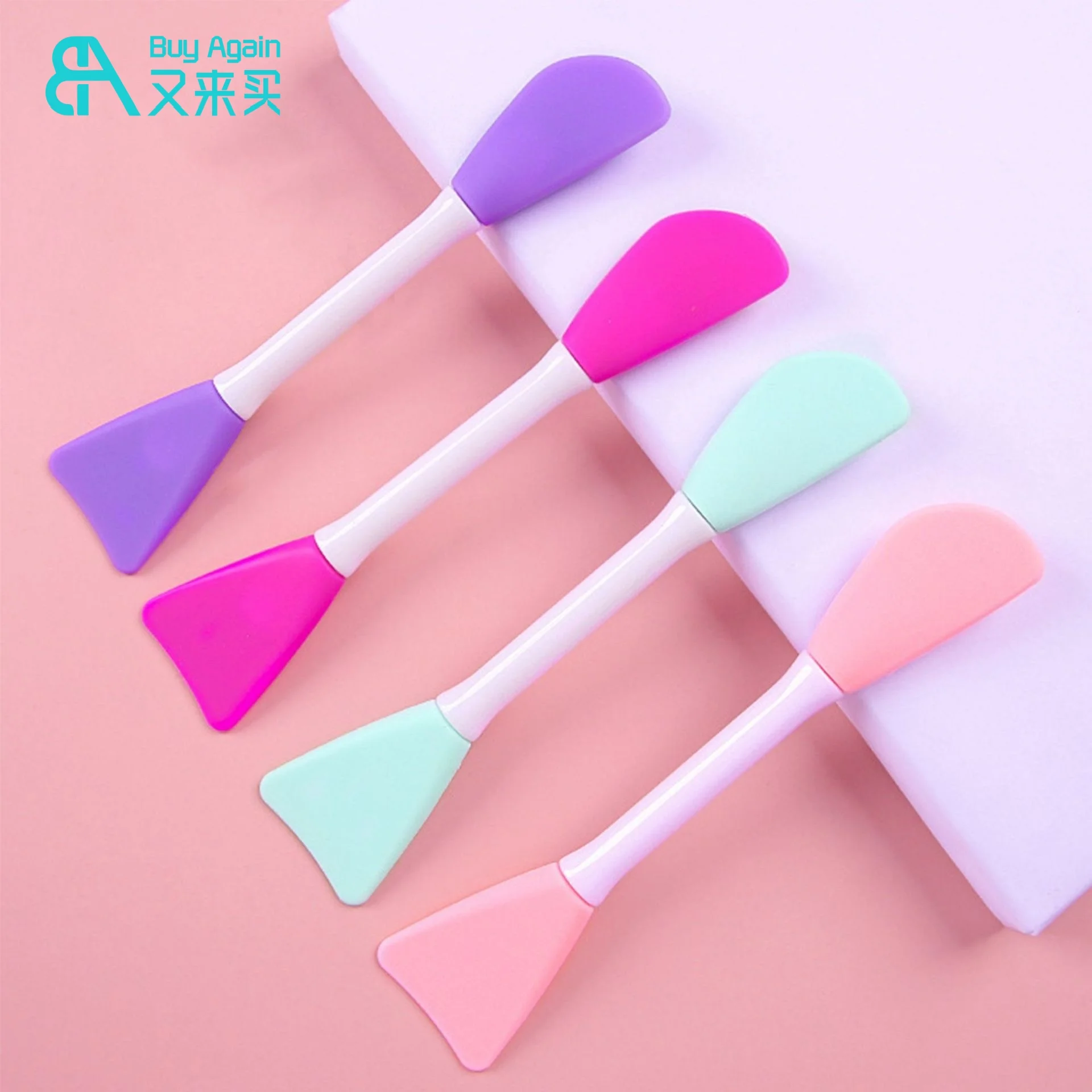 Wholesale custom logo high quality silicone face mask brushes double duo ended spatula silicone facial face mask applicators