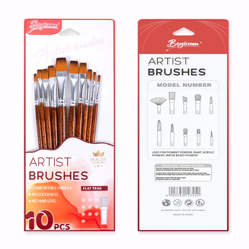 Art Painting Brushes Acrylic Artist Brush Wooden Handle Artist Paint Brush With Soft Nylon Hair