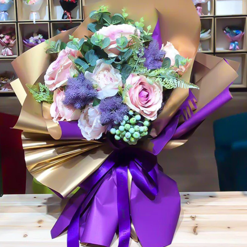 2024 New Solid Colored Eurasian Floral Wrapping Paper for Decorating Flowers Bouquets and Gifts Flower Display Stand In Shop