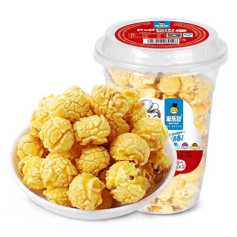 Wholesale Chinese snack fruit popcorn healthy exotic grain snack microwave popcorn mushroom popcorn gluten free snack 120g