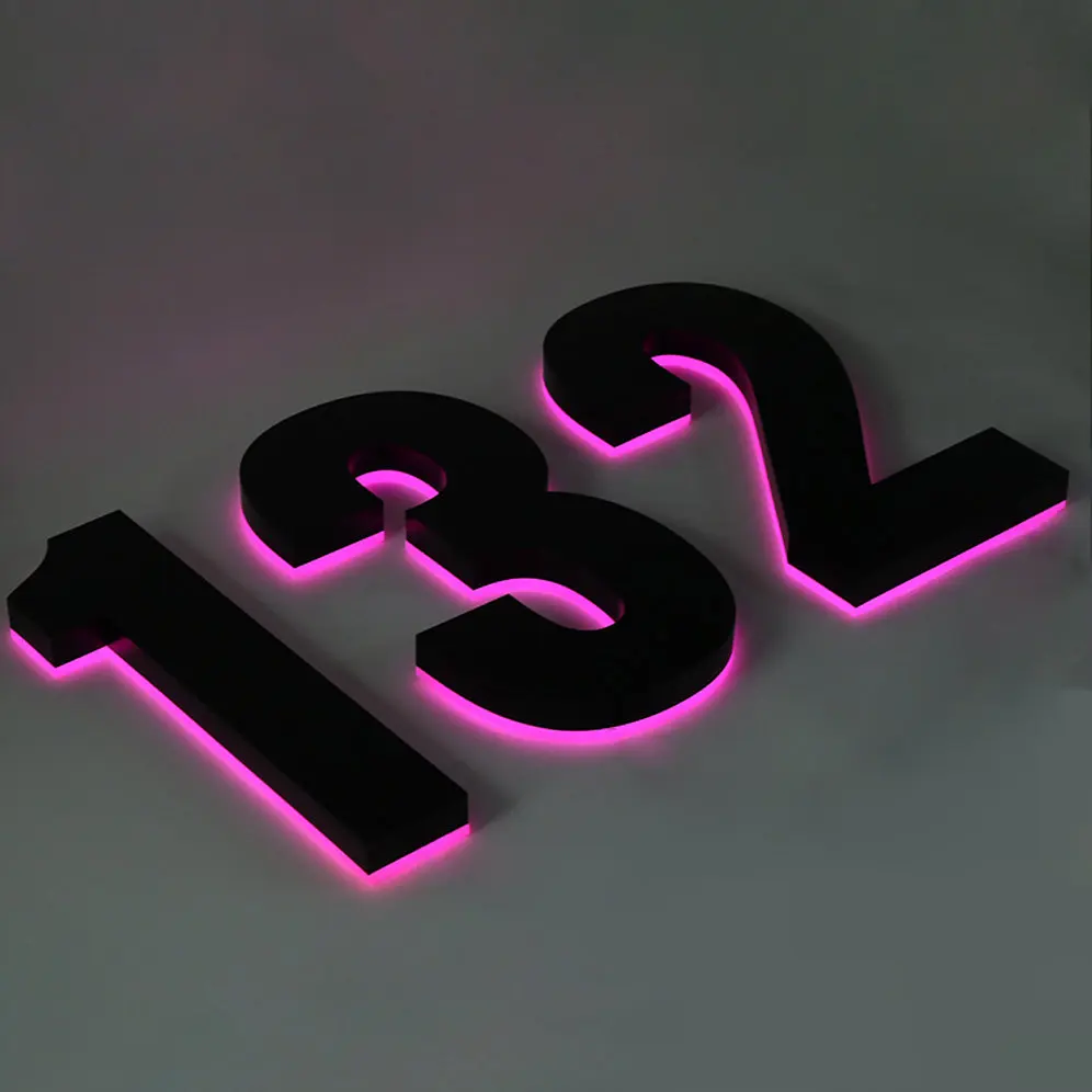 
Custom modern house number led address sign 3d backlit led alphabet letters 