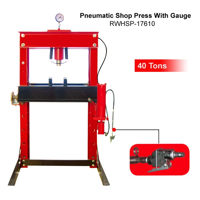 40 тонн гидравлический цилиндр ручной шоп-пресс для ремонта автомобилей CE пневматический с манометром