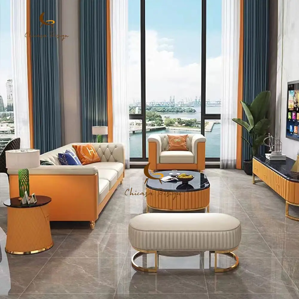 Home L Shape Sectional Corner Sofa Modern Soild Wood Legs Flared Armrests Fabric Sofa Couch Living Room Sofa Set Furniture