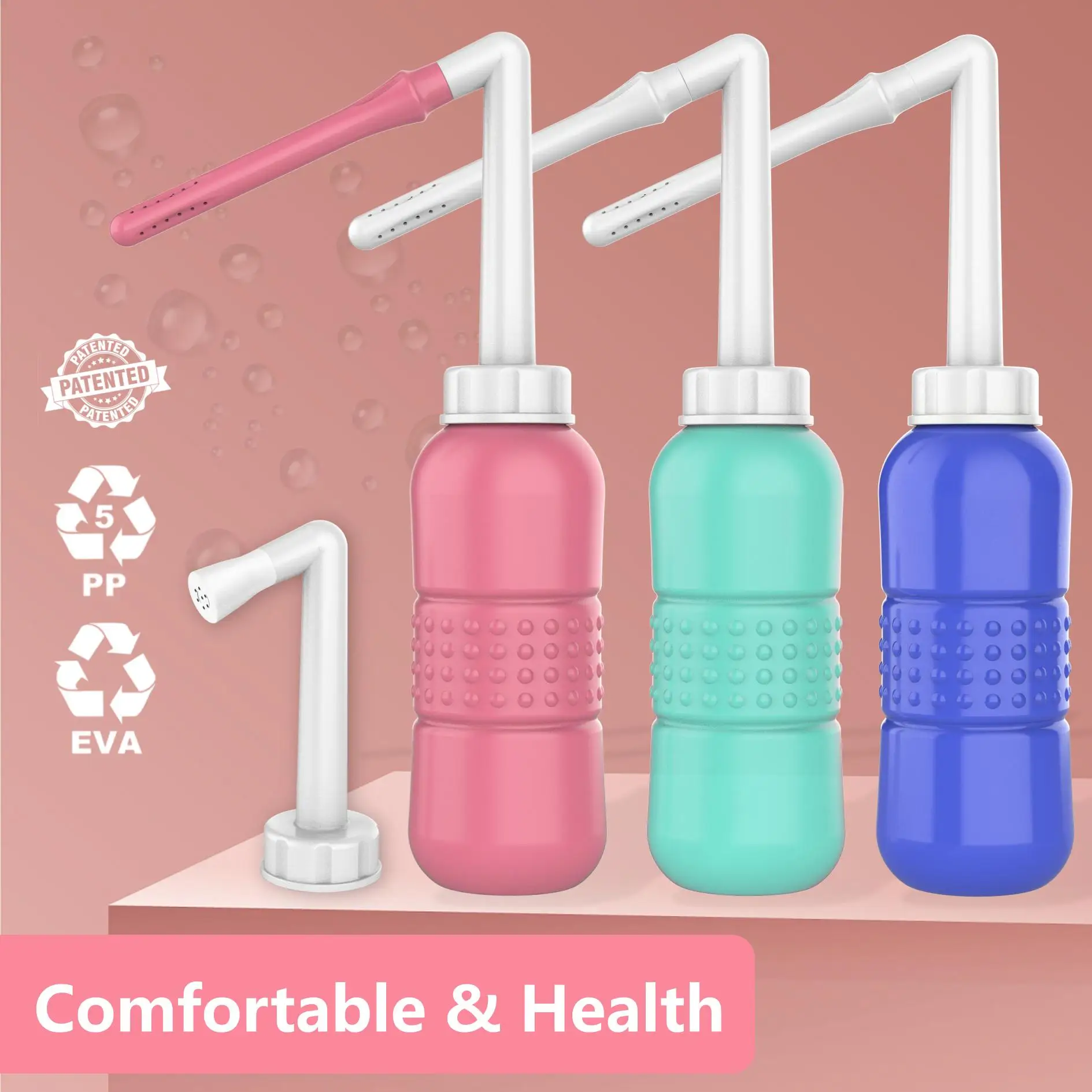 Hot Sale 2in1 450ML Mini Handheld Bidet for Personal Hygiene Care Bottom Wiper Portable Travel Bidet Bottle Bidet Sprayer