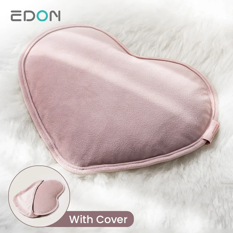 New Design Heart Shape Charging Rechargeable Flannel Electric Hot Water Bottle With Cover for Painful Periods