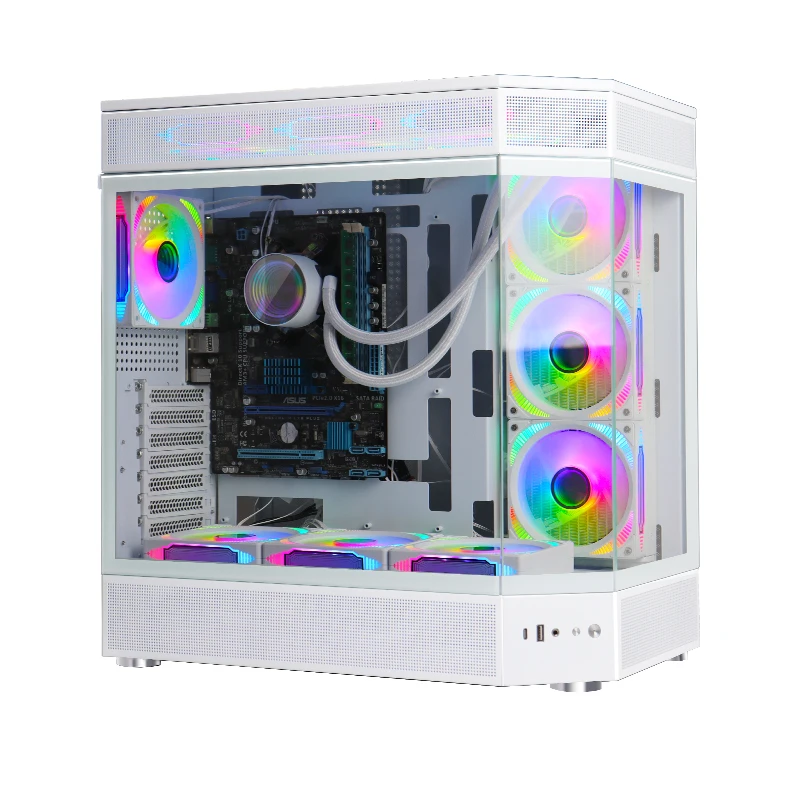 Choiyan High Quality Custom Logo Tempered Glass Gaming PC Case Mid Tower Micro ATX Desktop Computer Cases Towers
