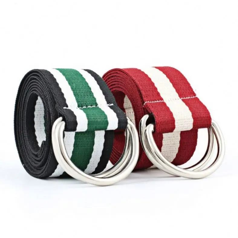 
38mm Canvas Belt Web Belt for Men/Women with Metal Double D Ring Buckle 1 1/2