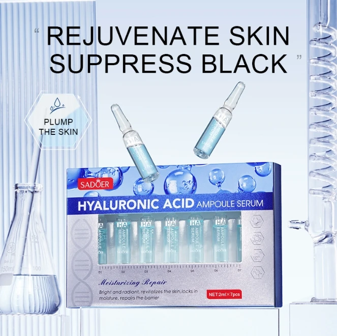 Vitamin C  Hyaluronic Acid  24k Gold  Ampoule Serum 7 Bottles  Whitening Anti Aging Dry Skin Moisturizing Ampoule Serum