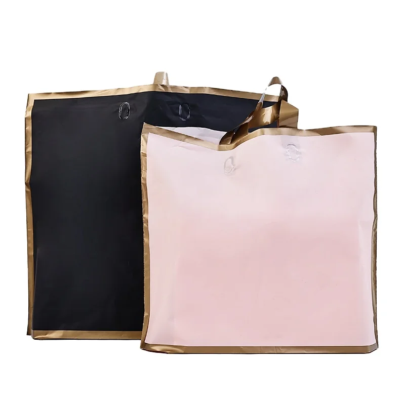 Custom own logo tote plastic handle bag reusable eco-friendly clothes gift packaging shopping bags bed sheet quilt bag