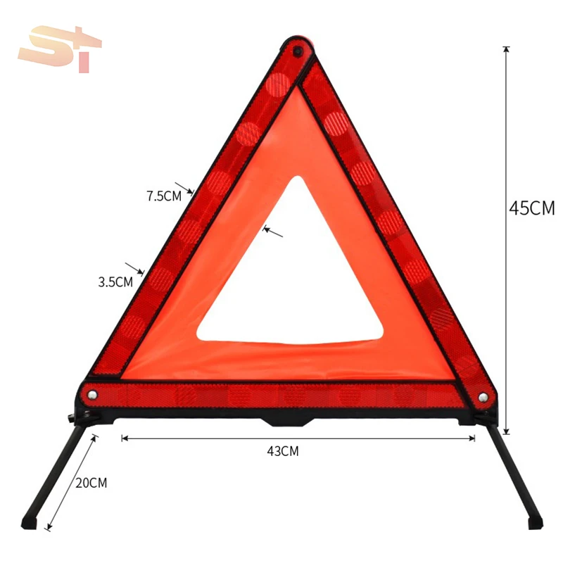 SIKE Reflective Triple Triangle Car Warning Sign Foldable Emergency Warning Triangles Breakdown Board Safety