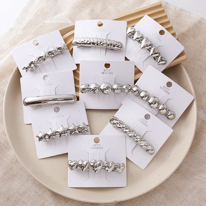 Original Hot Sale Hair Clips Gold Silver Plated Personalized Star Love Spring Clip Hair Barrette Manufacturers Wholesale