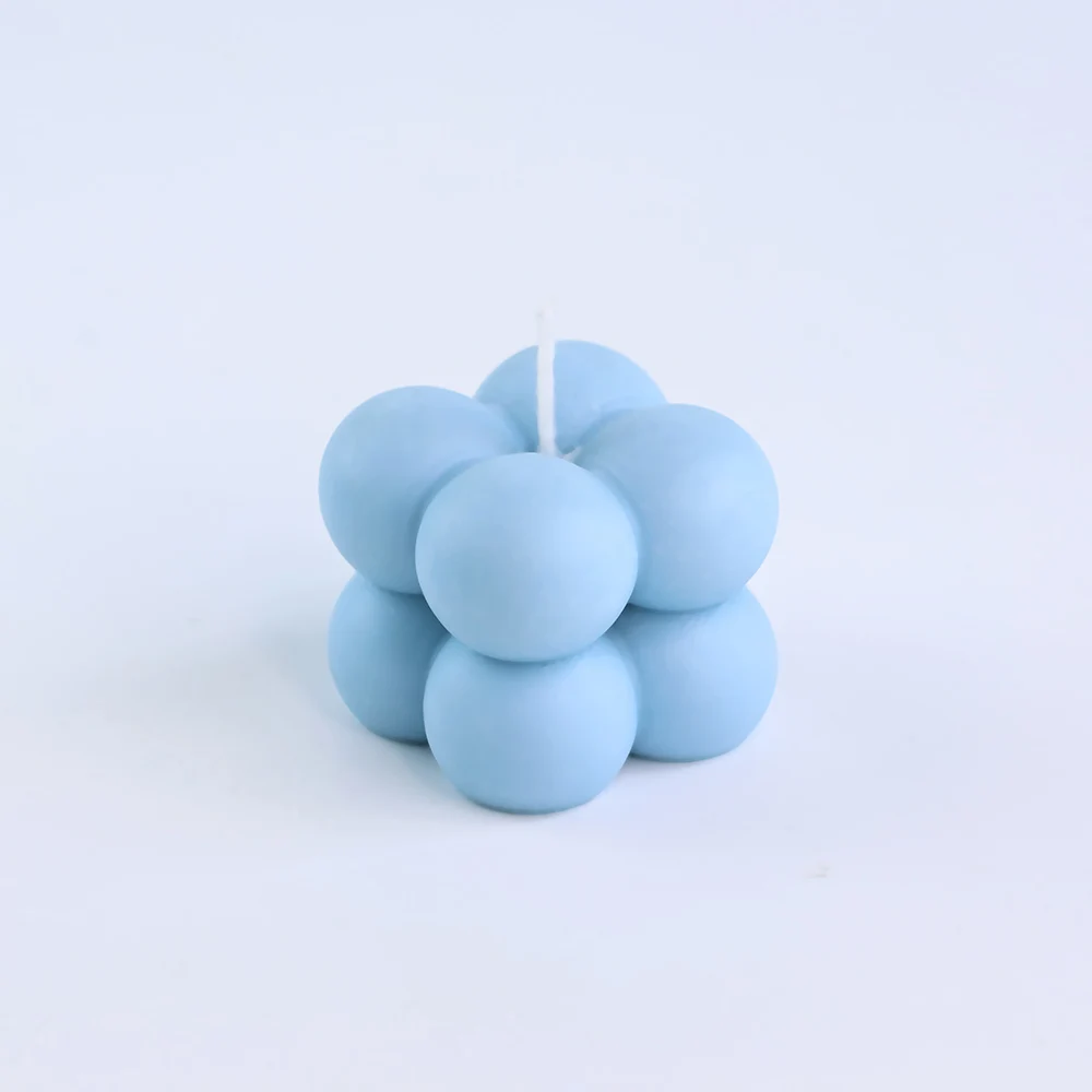 Home Decoration hand poured ECO quality Small Ball Cube Geometric Shaped Scented Mini Bubble Scented soy wax candles