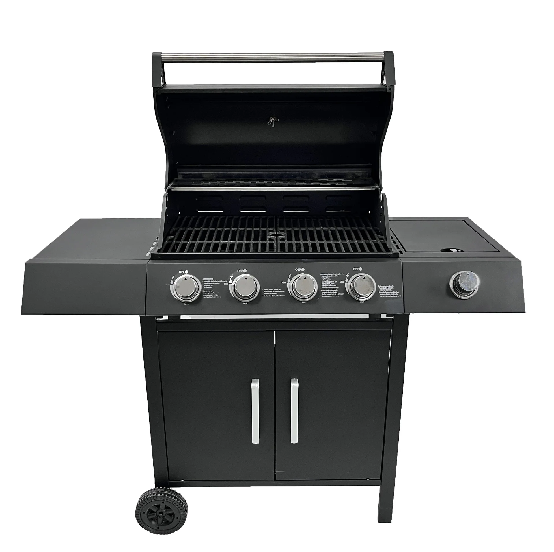 4-Burner Camping Butane  Hiking Propane Gas Grill With Foldable Shelve