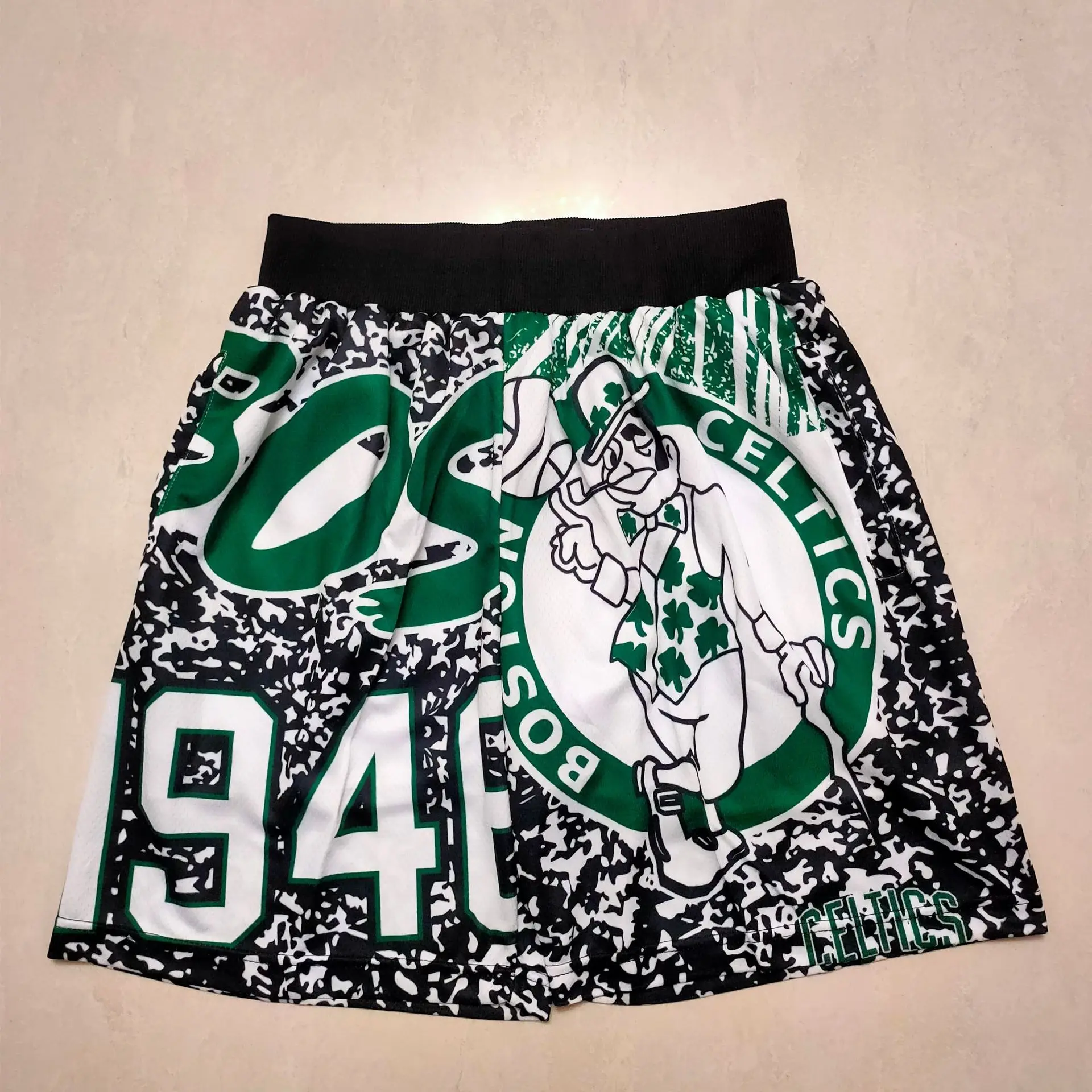 America USA 30 Teams Breathable High Quality Men Mesh Shorts Embroidered Pocket Basketball Shorts