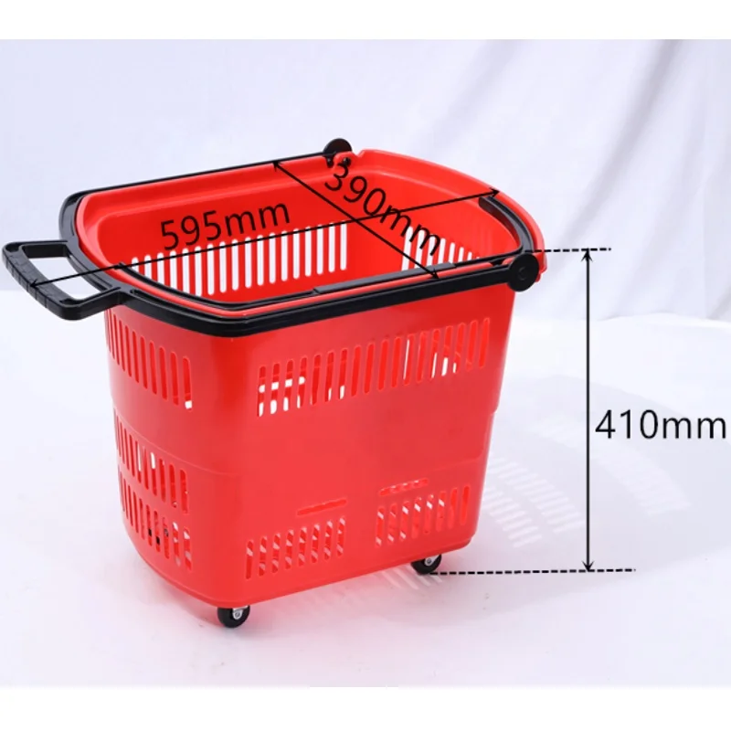 gray color plastic shopping hand basket Custom Retail Grocery Supermarket PP Plastic Handle Supermarket Shopping Basket
