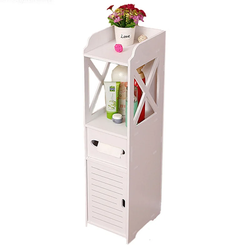 
Houseware Toilet Paper Holder Stand Storage Plastic Shelf Shower Holders Waterproof Furniture Bathroom Cabinet 