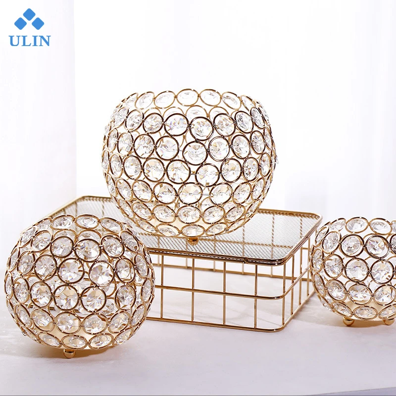 
Crystal Tea Light Candle Holders for Wedding Table Centerpieces Dining Room Christmas Home Decorative Candle Lantern 