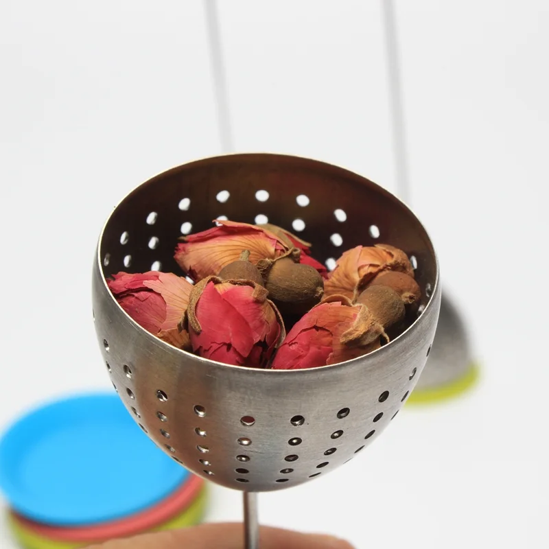 Wholesale Factory Stainless Steel Tea Filters Silicone Tea Strainer For Home Using