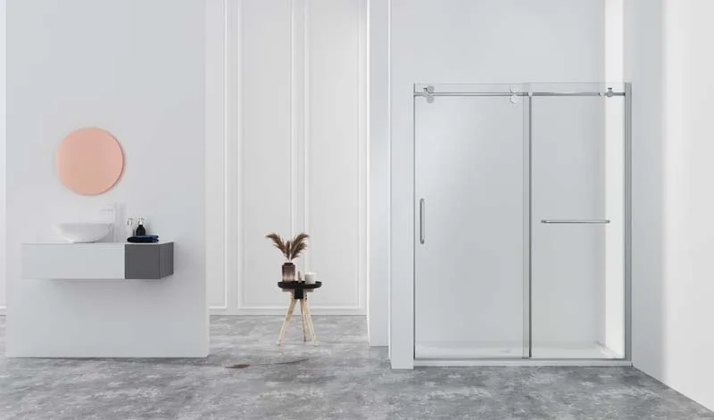 chrome aluminium profiles enclosure bathroom tempered glass shower enclosure with door