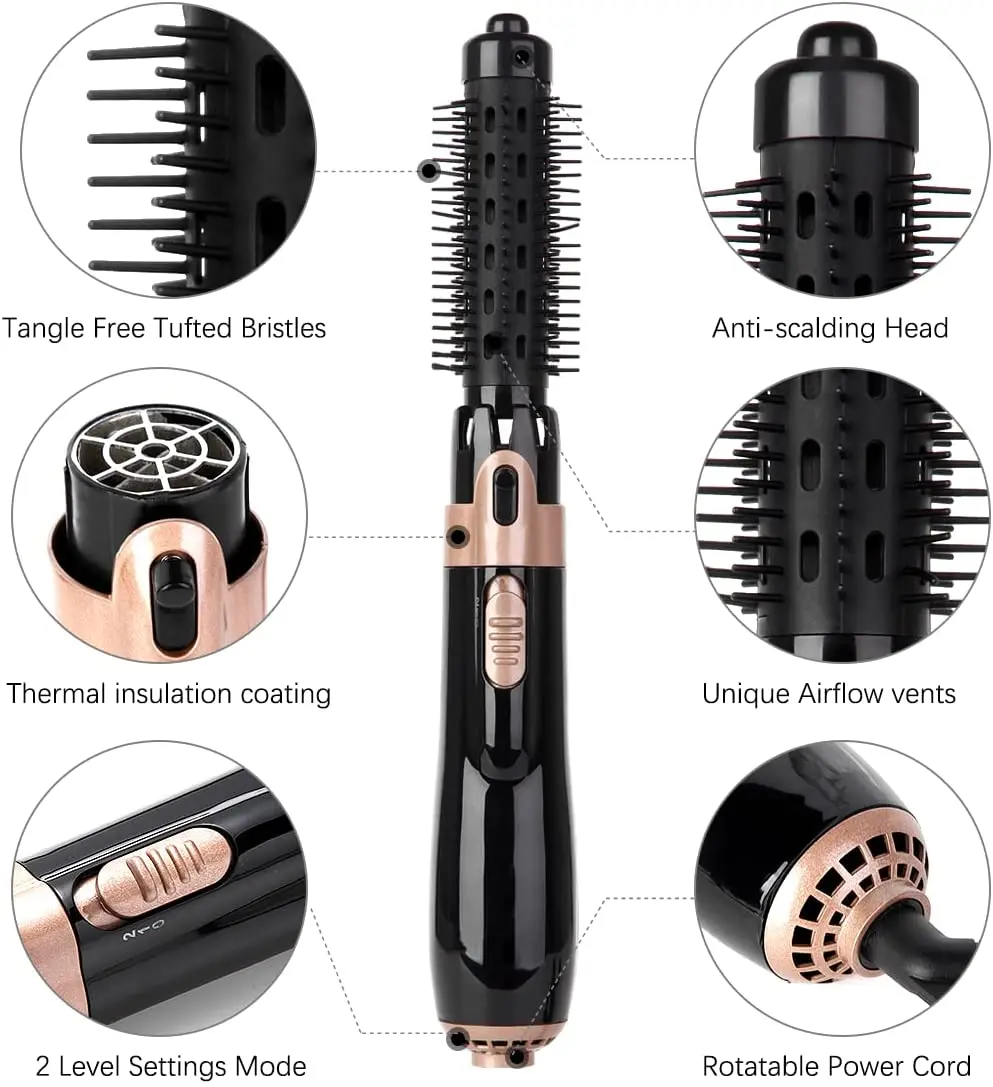 PRITECH Multifunctional Hot Air Volumizing Hair Dryer Brush One Step Drying Fast Portable Hair Dryer