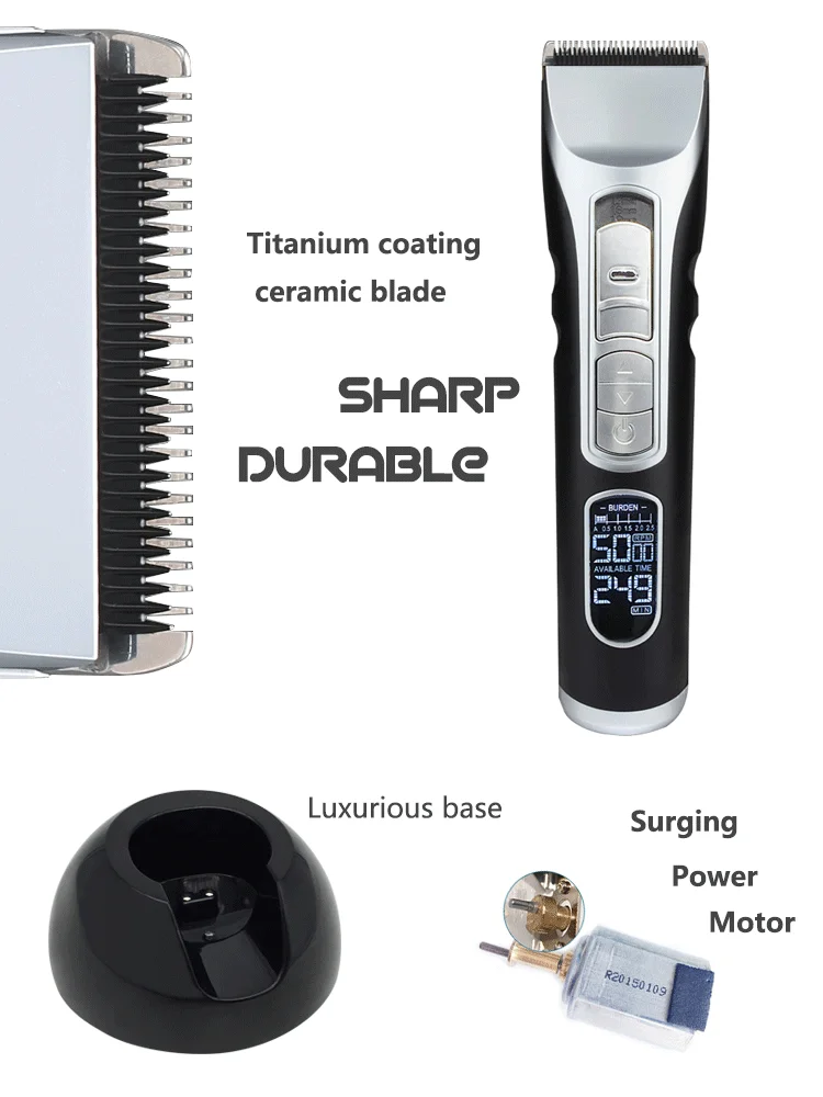 Rechargeable Lithium Ion Cordless Haircutting Clipper & Battery Trimming Combo Kit Electric Clipper for Grooming Heads, Beards