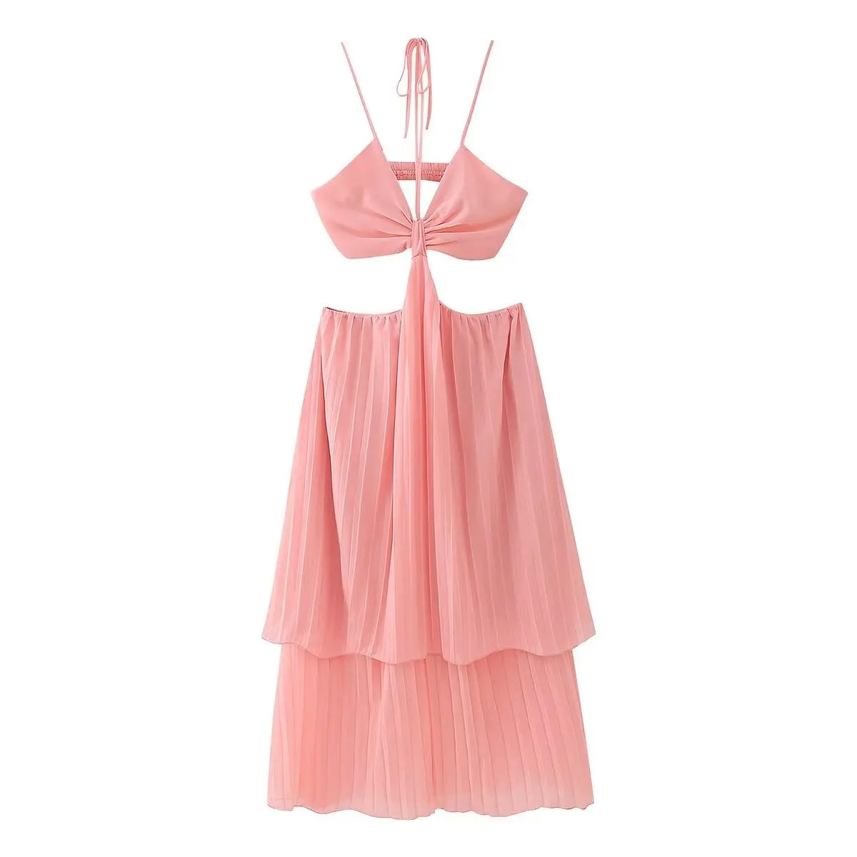 TAOP&ZA Dress Women 2024 Summer Sexy Hot Girl Hollow Design Slimming Temperament Suspender Long Dress 156