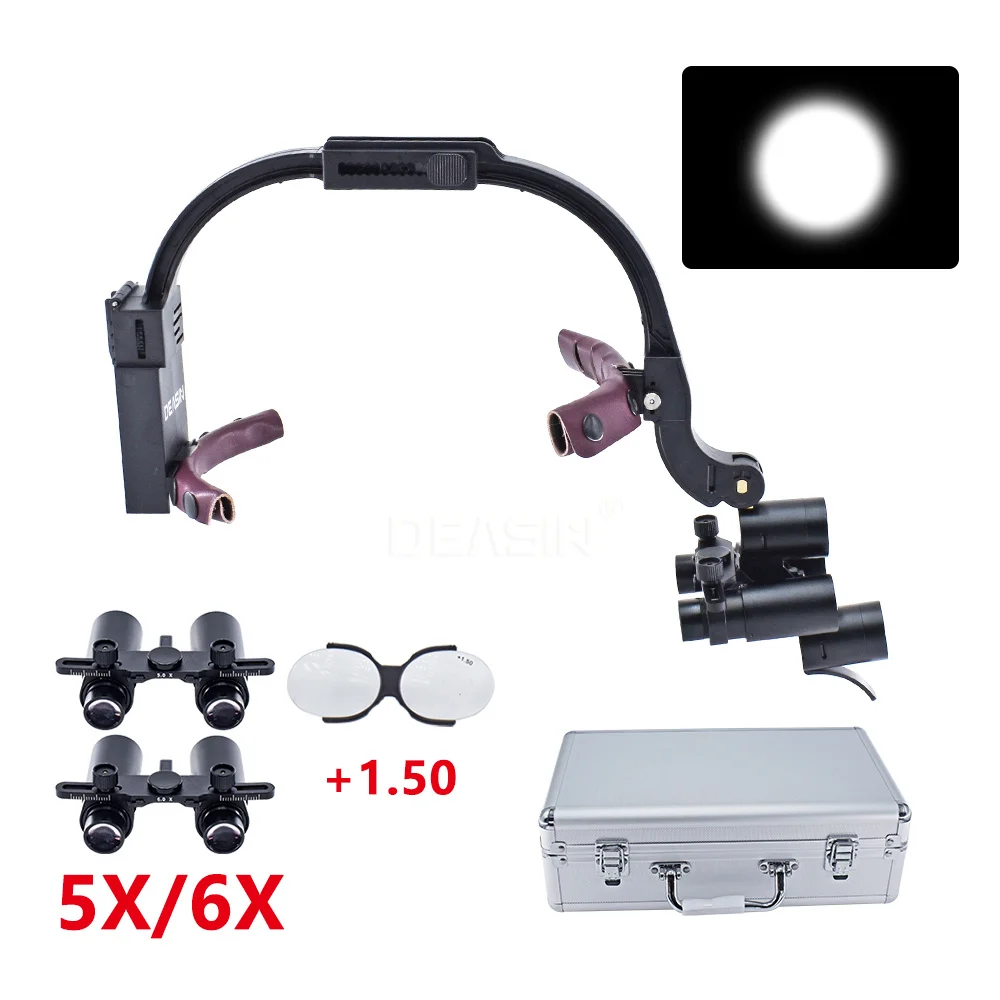 Dental Surgical Headlight 5X / 6X Magnification Binocular / KeplerLoupes For Lab Equipment Headlamp Dentisit Tools