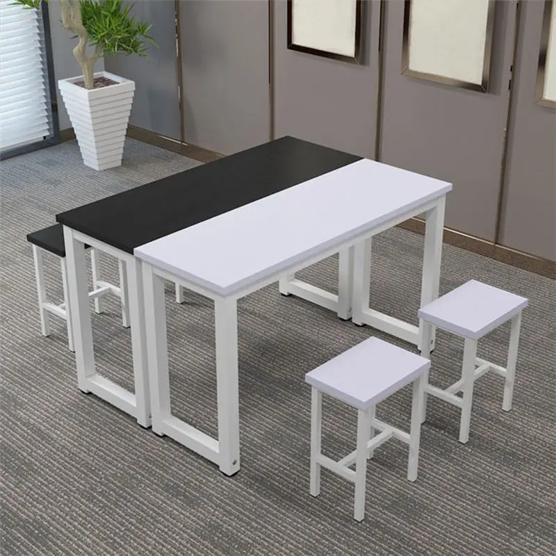Hot Sale Colorful School Furniture Steel Material Student Library Reading Table Wooden Kindergarten Student Desk and Chair Set