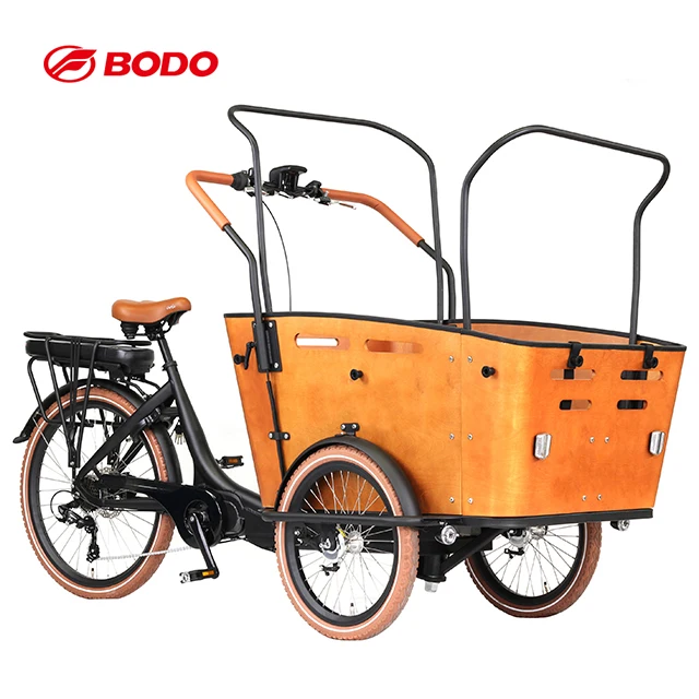 BODO 3 колесный Электрический грузовой велосипед/трехколесный Электрический грузовой велосипед 250 Вт бесщеточный двигатель Bafang