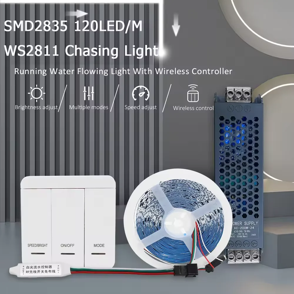 DC12V WS2811 Addressable Programmable fita tape 30 60 96 White Black PCB 5M 300 300leds 12V 24V smd cinta WS2811 RGB LED Strip