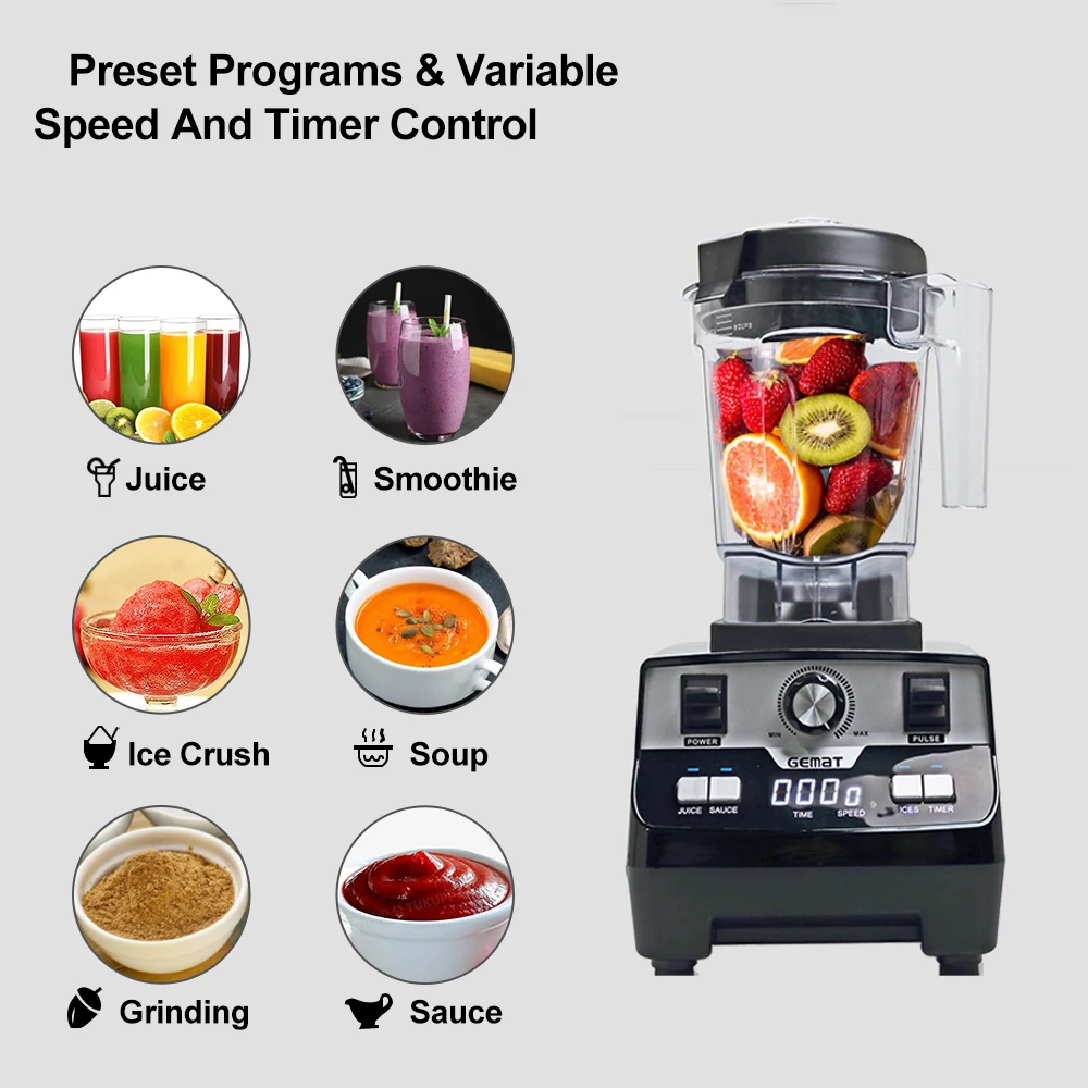 factory direct sale  2l heavy duty commercia blender 3000w  smoothie maker blender digital machine